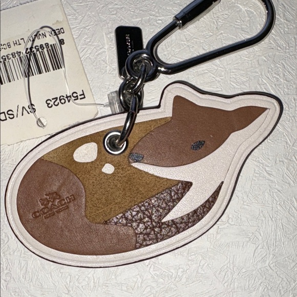 Coach Handbags - Coach Deer Novelty Calf Leather and Suede Bag Charm/Keychain NWT
